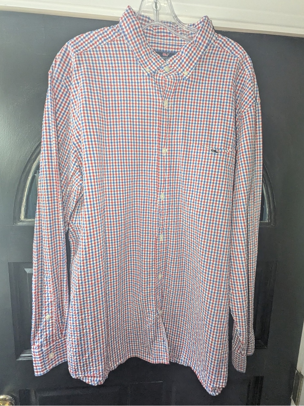 Vineyard Vines Red and Blue Gingham Button-Down Shirt